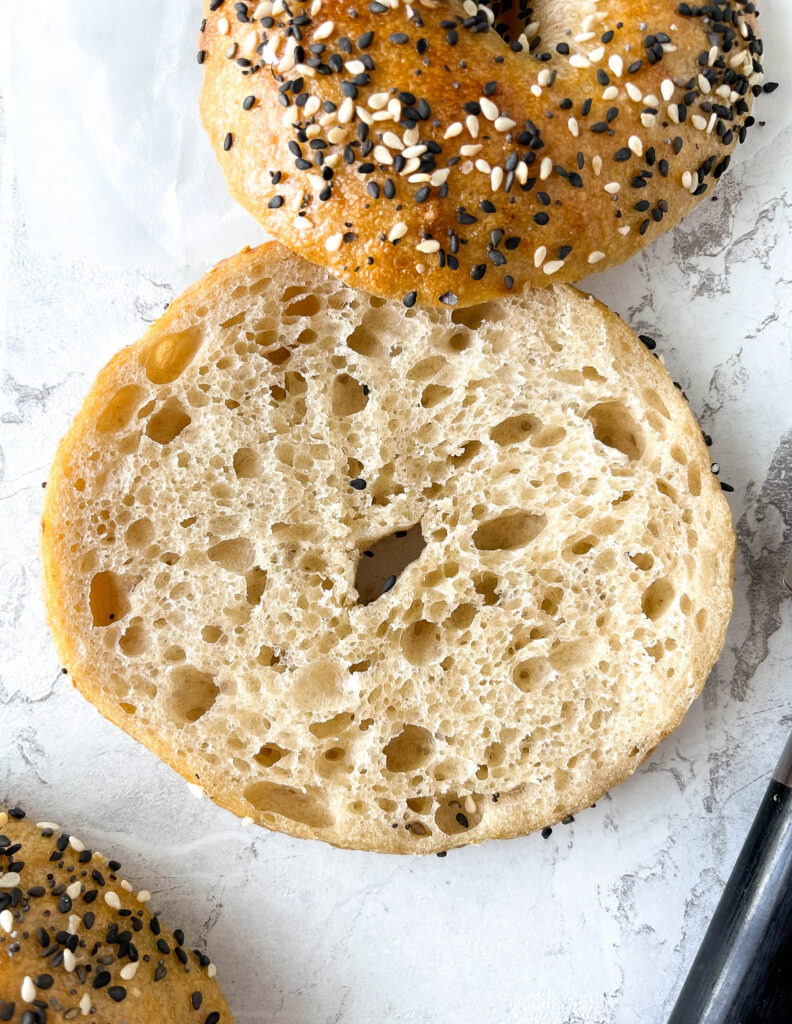 Homemade sourdough bagels