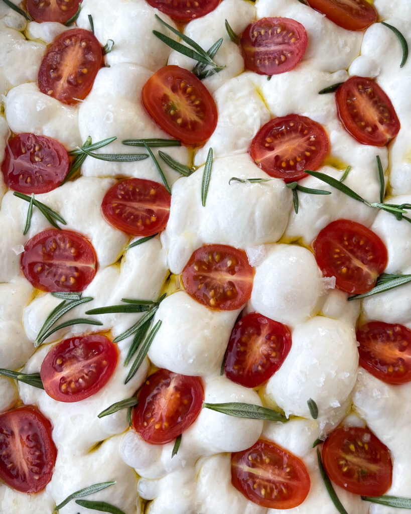 Sourdough Focaccia With Cherry Tomatoes & Rosemary