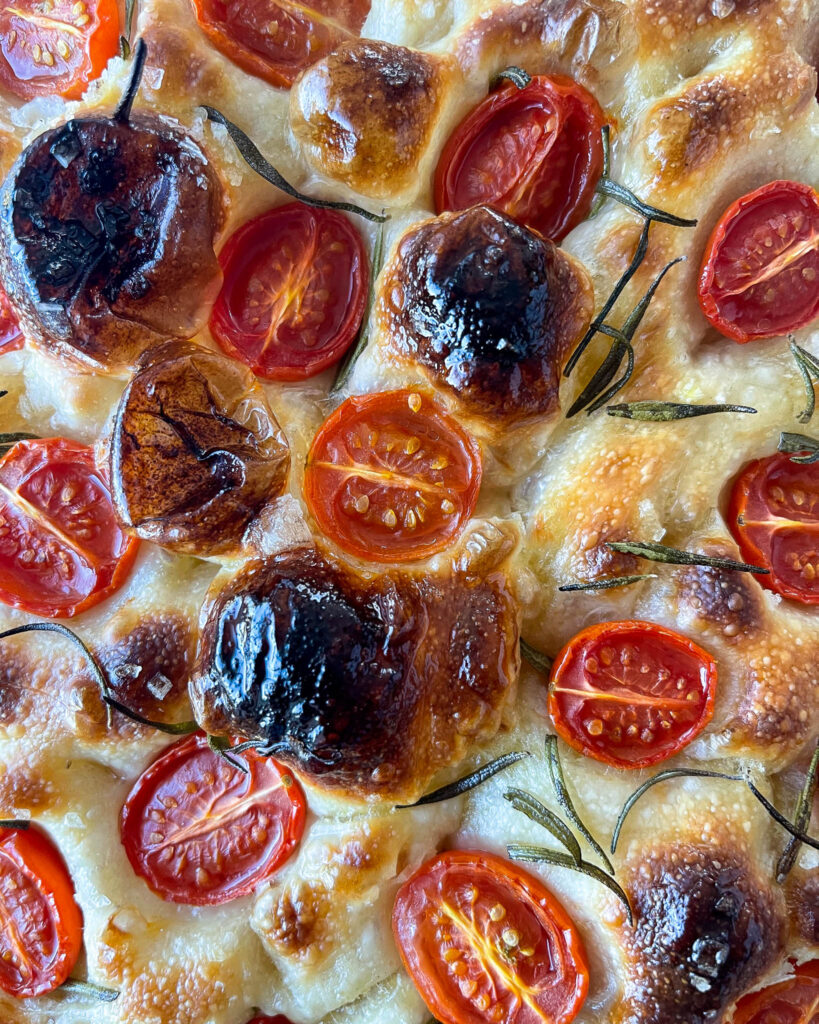 Sourdough Focaccia With Cherry Tomatoes & Rosemary