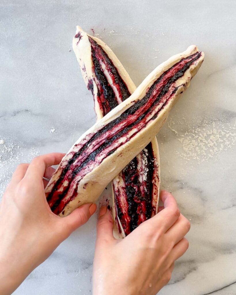 Blueberry And Lemon Sourdough Babka Shaping