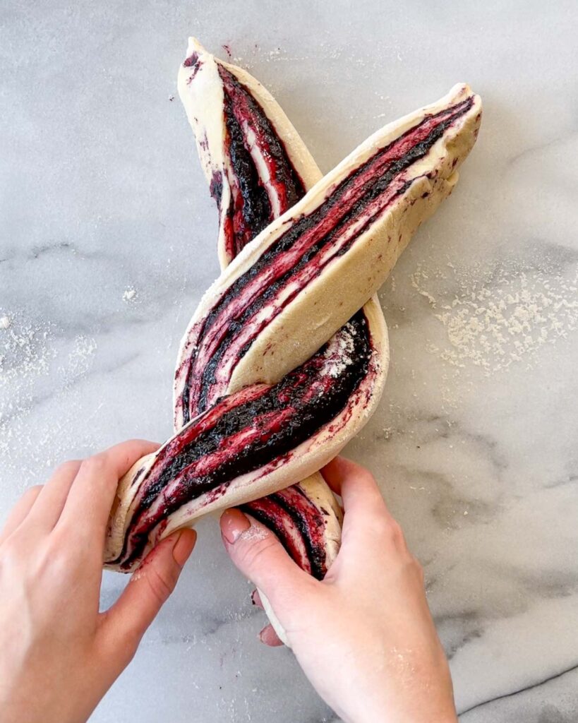 Blueberry And Lemon Sourdough Babka Shaping