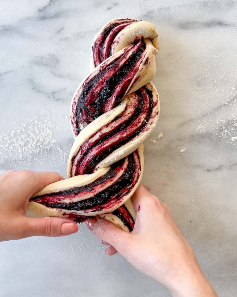 Blueberry And Lemon Sourdough Babka Shaping