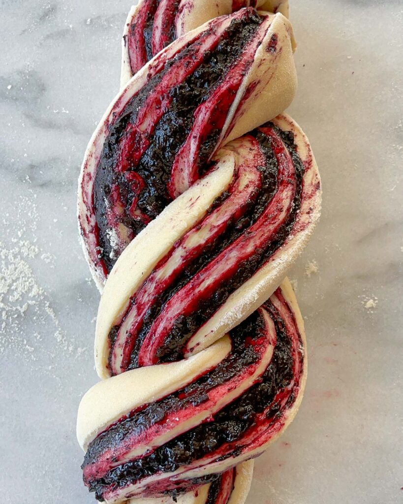 Blueberry And Lemon Sourdough Babka Shaping