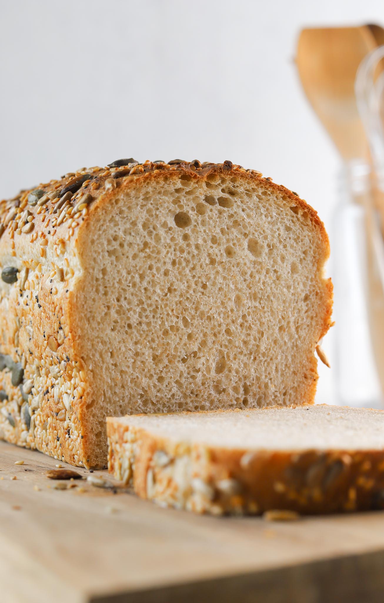 Seeded sourdough sandwich bread