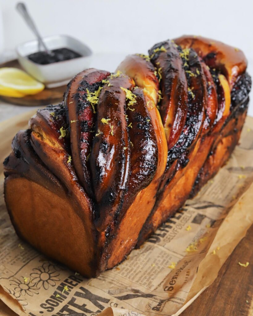 blueberry lemon sourdough babka