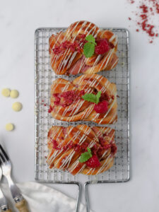 Raspberry White Chocolate Babka Buns